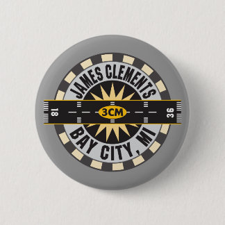 James Clements Airport Bay City MI 3CM 6 Cm Round Badge