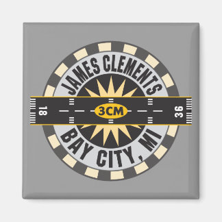 James Clements Airport Bay City MI 3CM Magnet