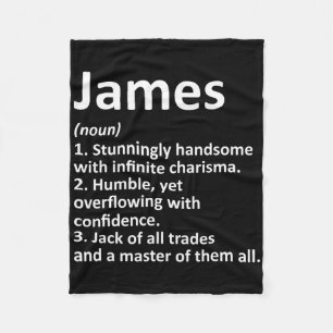 James Definition Personalised Name Funny Birthday Fleece Blanket