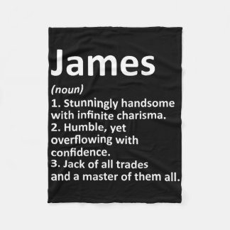 James Definition Personalised Name Funny Birthday  Fleece Blanket