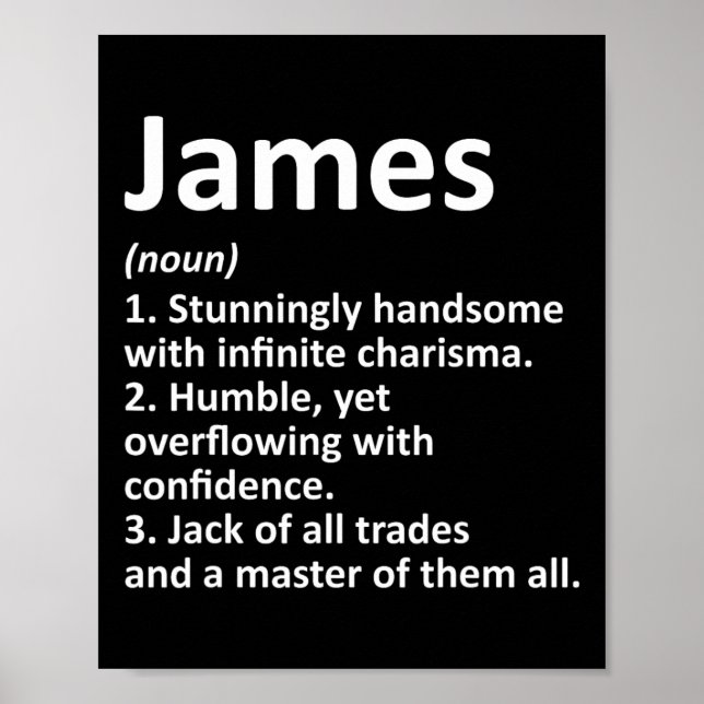 James Definition Personalised Name Funny Birthday  Poster (Front)