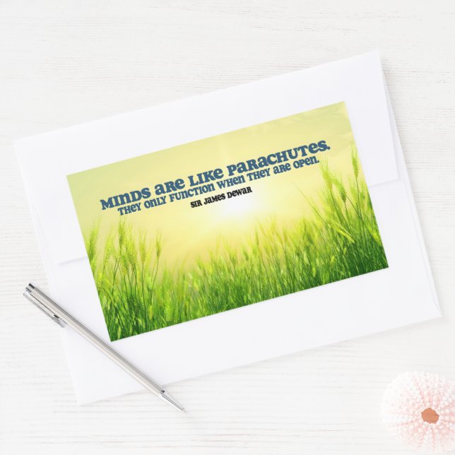 James Dewar Inspirational Quote "Minds" Rectangular Sticker (Envelope)