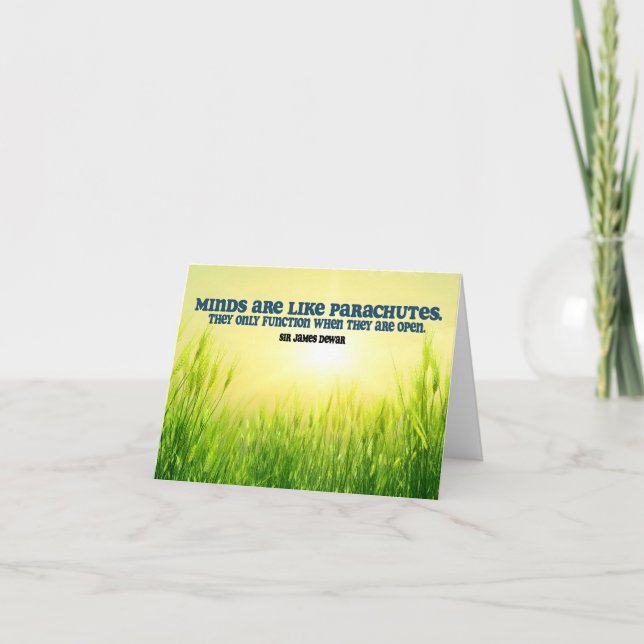 James Dewar Inspirational Quote "Minds" Thank You Card (Front)