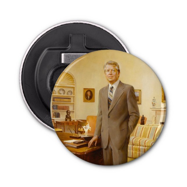 James Earl Carter Painted US President Portrait  Bottle Opener (Front)