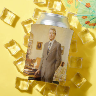 James Earl Carter Painted US President Portrait Can Cooler