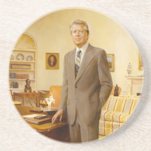 James Earl Carter Painted US President Portrait Coaster