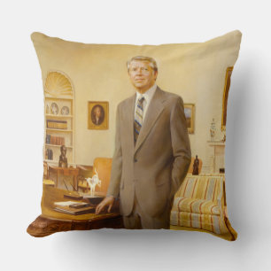 James Earl Carter Painted US President Portrait Cushion