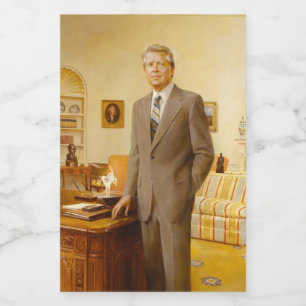 James Earl Carter Painted US President Portrait Food Label