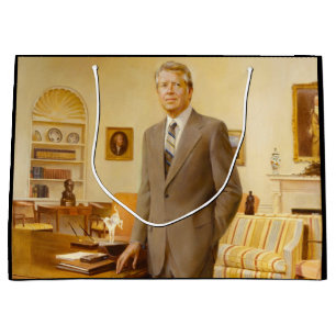 James Earl Carter Painted US President Portrait Large Gift Bag
