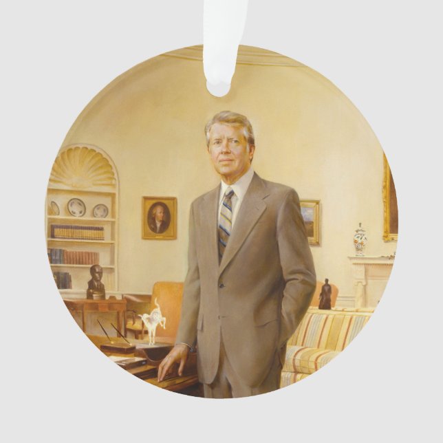 James Earl Carter Painted US President Portrait  Ornament (Front)