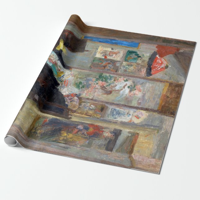 James Ensor Skeleton Looking at Chinoiseries Wrapping Paper (Unrolled)