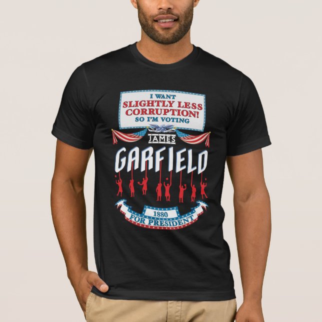 James Garfield 1880 campaign shirt (Men's Dark) (Front)