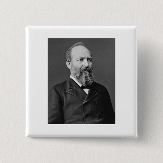 James Garfield 20th President 15 Cm Square Badge (Front)