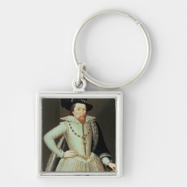 James I, half-length portrait Key Ring (Front)