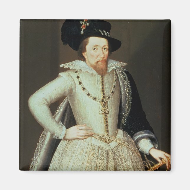 James I, half-length portrait Magnet (Front)