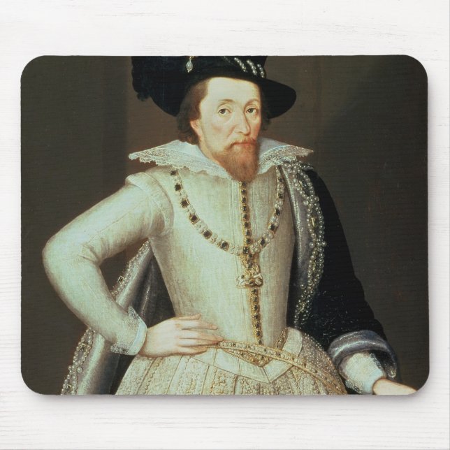 James I, half-length portrait Mouse Pad (Front)