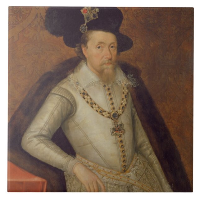 James I of England, and VI of Scotland Ceramic Tile (Front)