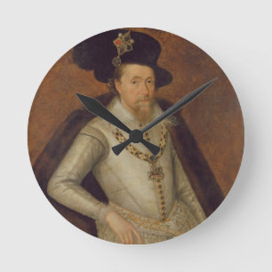 James I of England, and VI of Scotland Round Clock