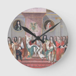 James II (1633-1701) Receiving the Mathematical Sc Round Clock
