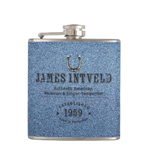 James Intveld Blue Denim Flask