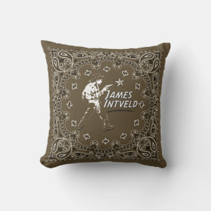 James Intveld Little Cowboy Brown Pillow