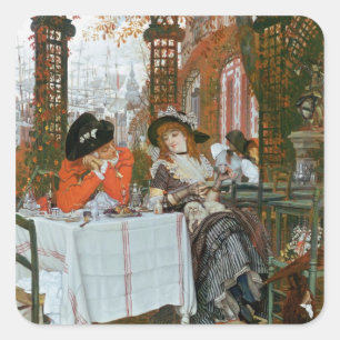 James Jacques Joseph Tissot A Luncheon Square Sticker
