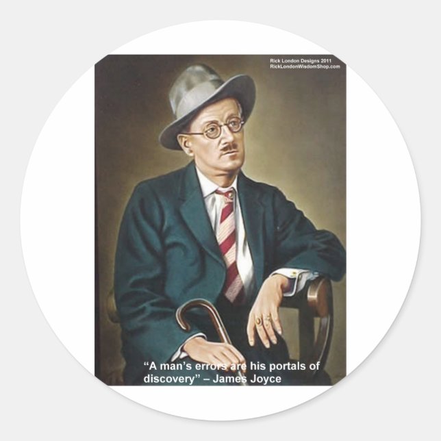 James Joyce "Errors/Portals" Quote Gifts & Cards Classic Round Sticker (Front)