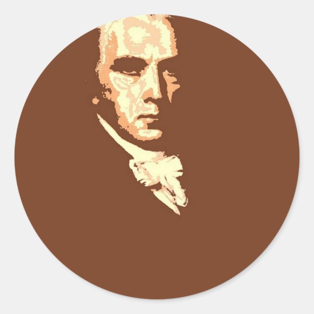 James Madison 4 Classic Round Sticker (Front)