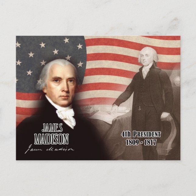 James Madison - 4th President of the U.S. Postcard (Front)