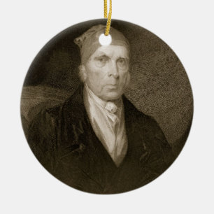 James Madison aged 82, engraved by Thomas B. Welch Ceramic Tree Decoration