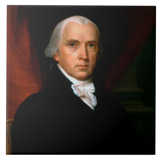 James Madison the 4th President: Colonial America Ceramic Tile (Front)