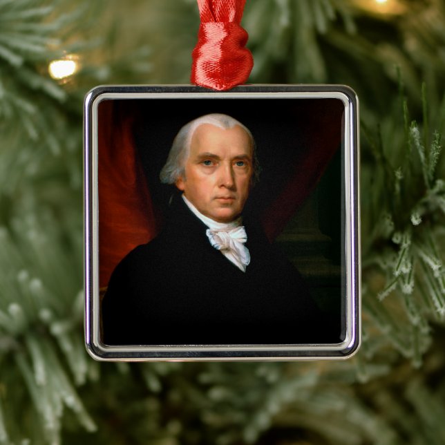 James Madison the 4th President: Colonial America Metal Ornament (Tree)