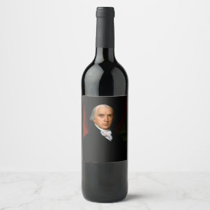 James Madison the 4th President: Colonial America Wine Label