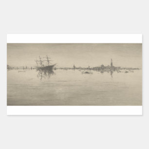 James McNeill Whistler - Nocturne Rectangular Sticker