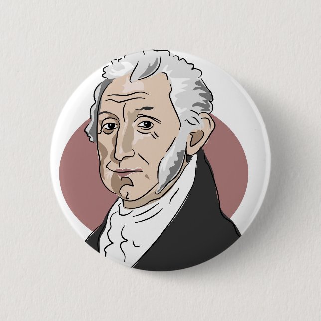 James Monroe 6 Cm Round Badge (Front)