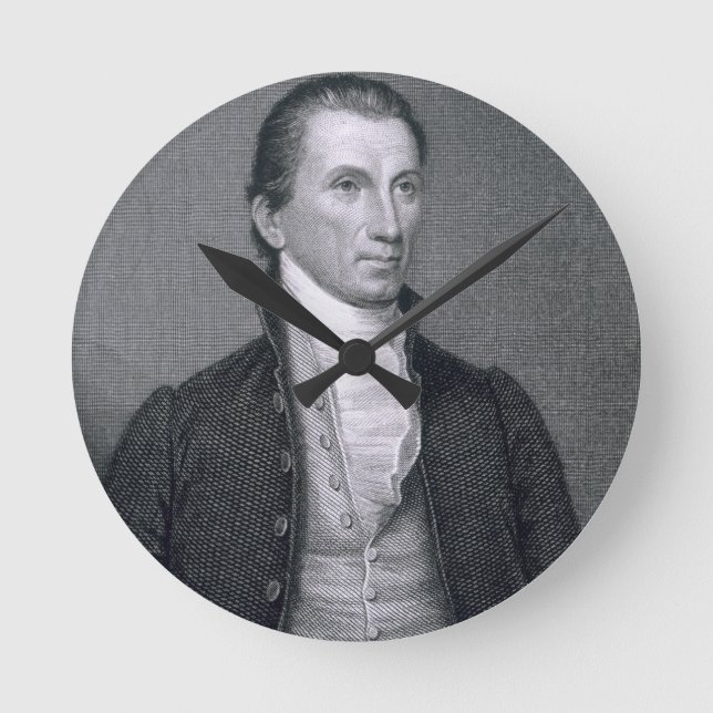 James Monroe, engraved by Asher Brown Durand (1796 Round Clock (Front)