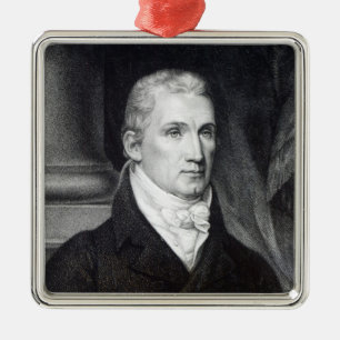 James Monroe, engraved by Thomas Gimbrede Metal Tree Decoration