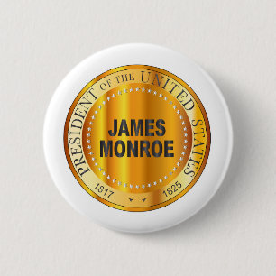 James Monroe Gold Metal Stamp 6 Cm Round Badge