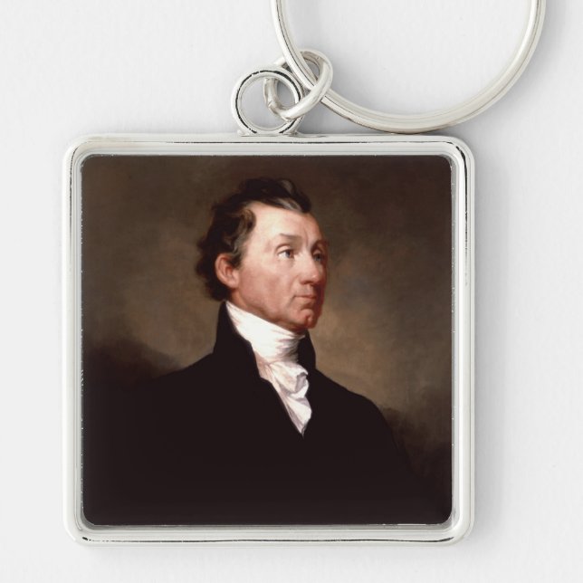 James Monroe Portrait, Early American President Key Ring (Front)