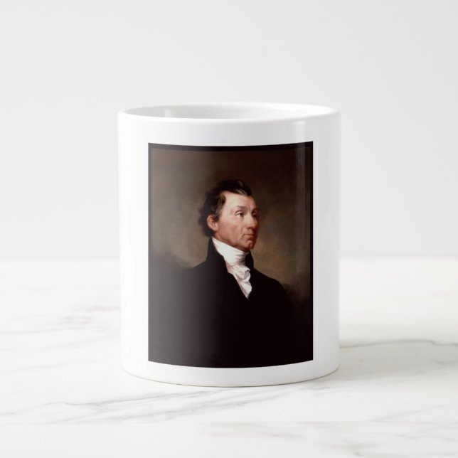 James Monroe Portrait, Early American President Large Coffee Mug (Front)