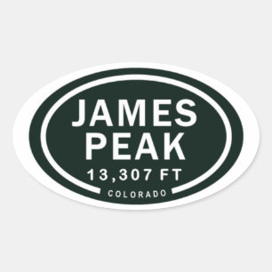 James Peak 13,307 FT 13er Colorado Rocky Mountain Oval Sticker