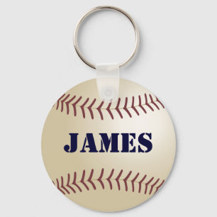 James Personalised Baseball Keychain