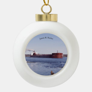 James R. Barker ball or snowflake ornament