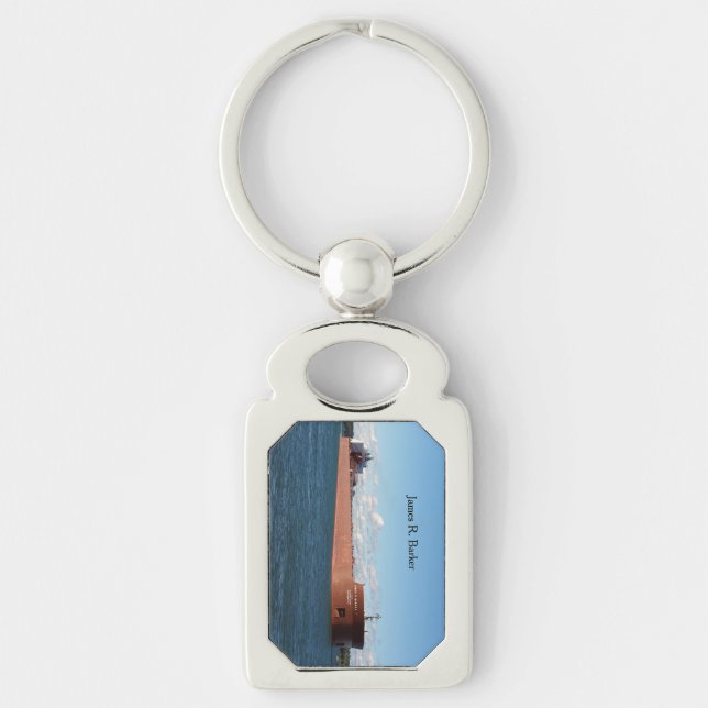 James R. Barker metal key chain (Front)