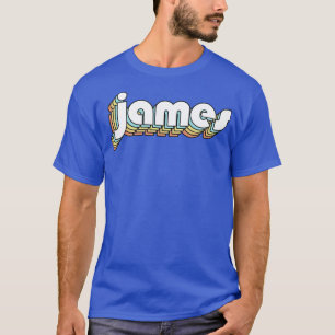 James Retro Rainbow Typography Faded Style T-Shirt