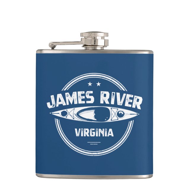 James River Virginia Kayaking Hip Flask (Front)