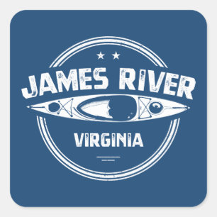 James River Virginia Kayaking Square Sticker