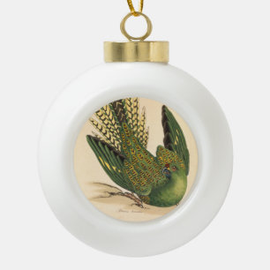 James Sowerby Ground Parrot, Psittacus terrestris Ceramic Ball Christmas Ornament