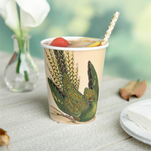 James Sowerby Ground Parrot, Psittacus terrestris Paper Cups
