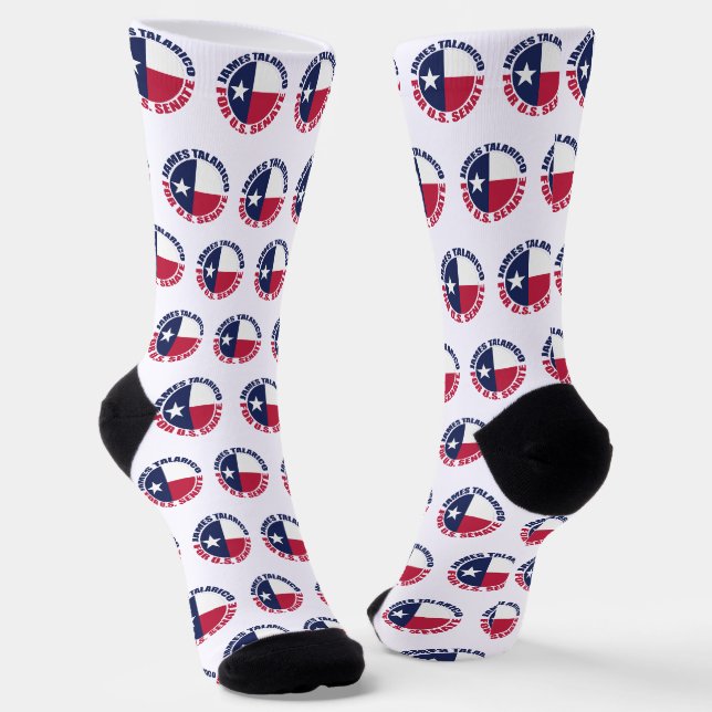 James Talarico for U.S. Senate Texas Flag Socks (Angled)